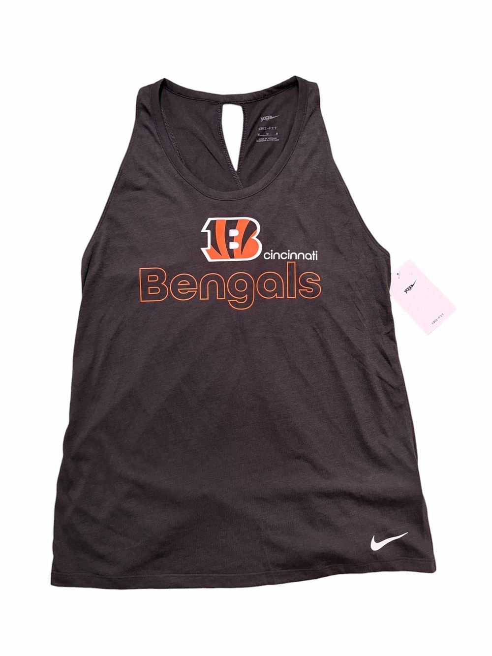 Cincinnati Bengals Nike Women's Open-Back Crisscross Dri-FIT Tank Top - Black